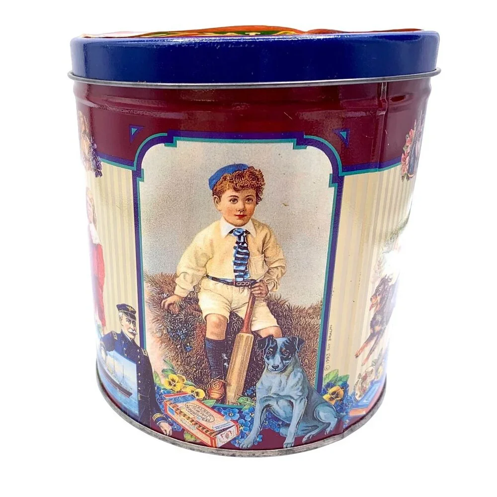 Baker's Estate Shortbread Cookies Food Tin Metal Storage Canister Victorian Chil
